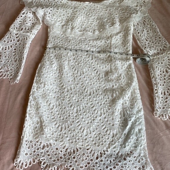 Boston Proper off the shoulder white eyelet mini dress by INA lined size… - Picture 2 of 14